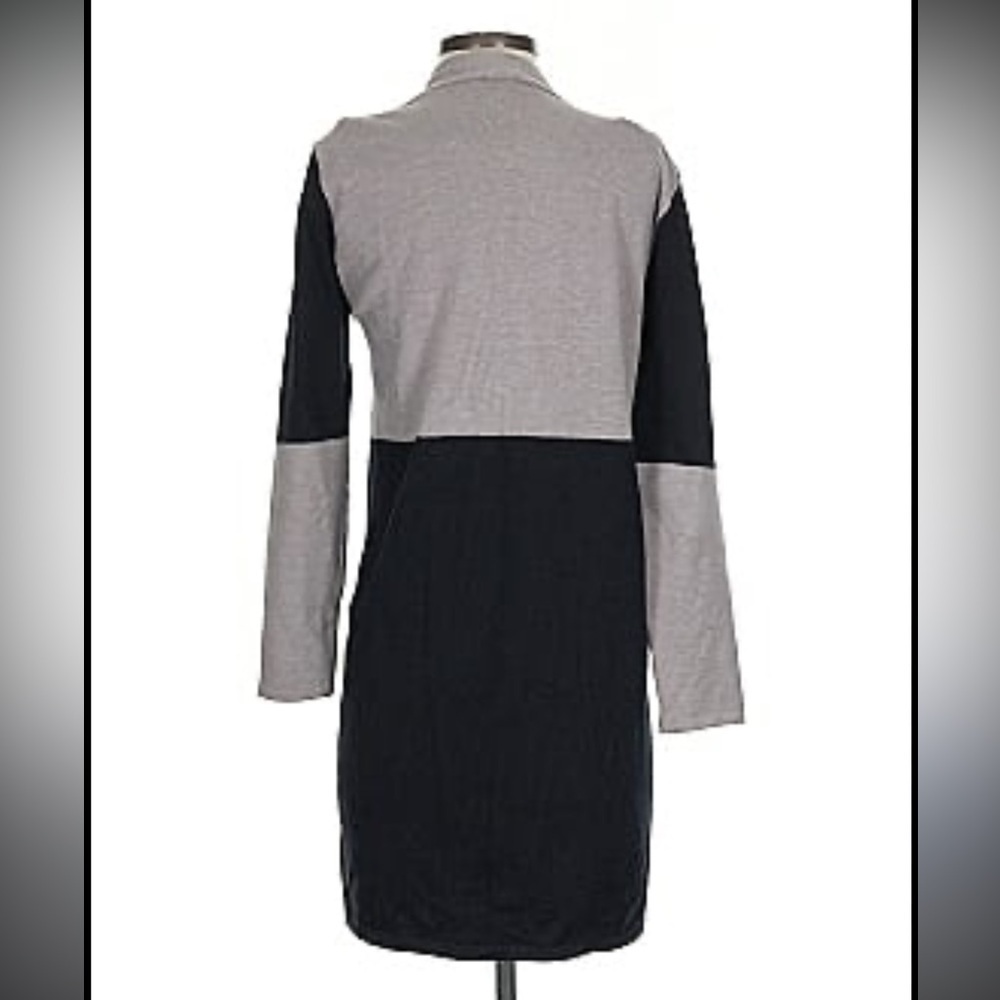 Vila Milano Gray & Black Colorblock Open Front Cardigan Size L